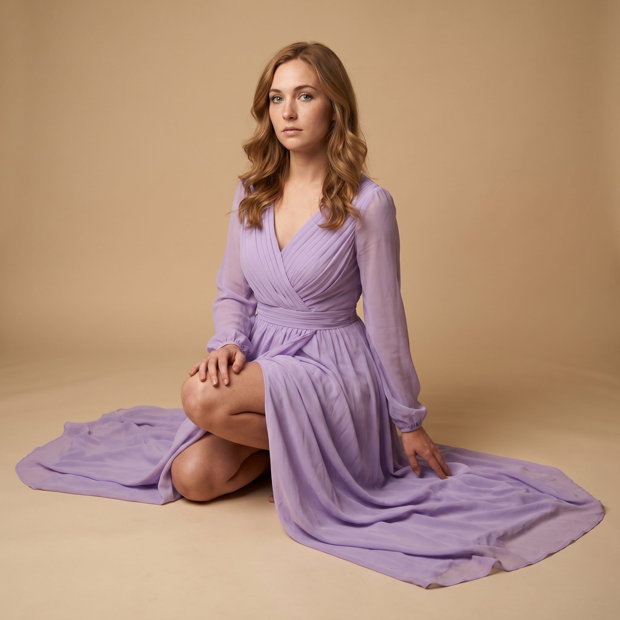 Ethereal maxi jurk in lavendel met een sluiting aan de voorkant – slip dress