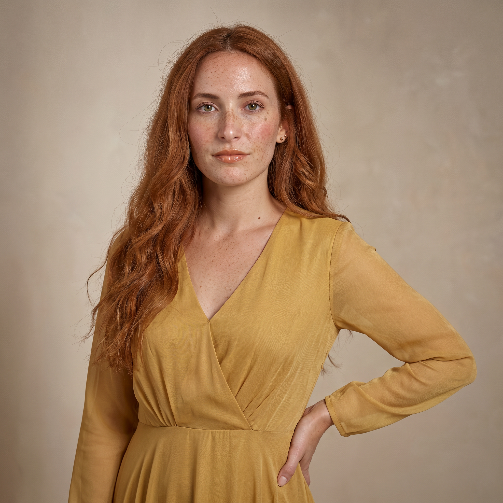 Maxi-jurk in de kleur stralend gouden mosterd – slip dress